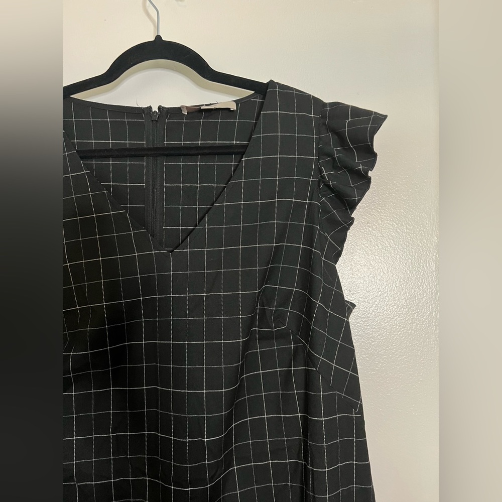 Loft Plus Windowpane Flutter Sleeve Work Shift Dr… - image 3